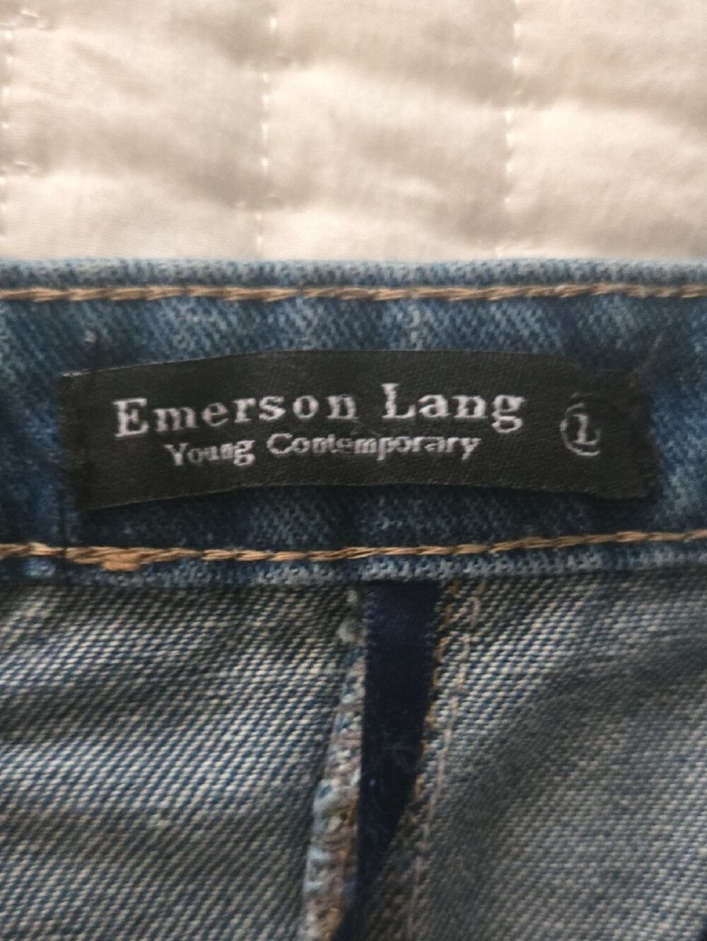 Emerson Lang Denim Corset Top in Light Blue - Picture 3 of 3